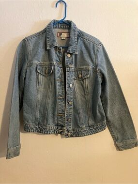 Old Navy Light Blue Denim Jacket with Red Trim Label